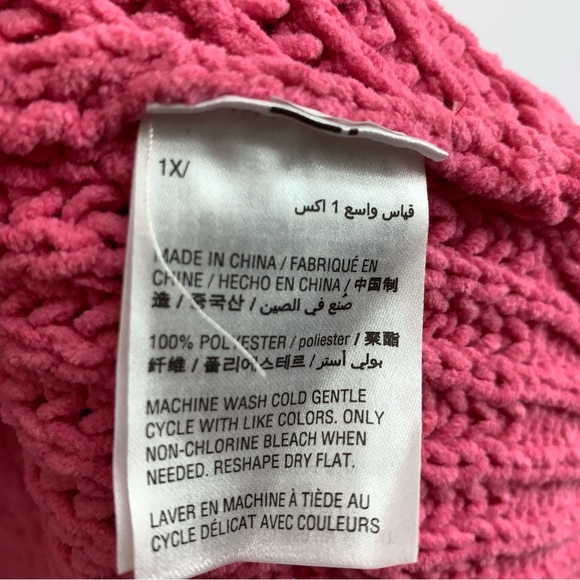 STYLE & CO Plus Chenille Bubble Gum Open-Front Cardigan Size 1X - Picture 6 of 9